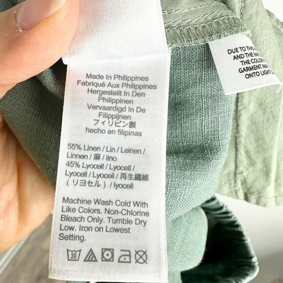 J. Crew Linen Lyocell Pull On Pants Size Medium Petite NWT Olive Green - Picture 6 of 6
